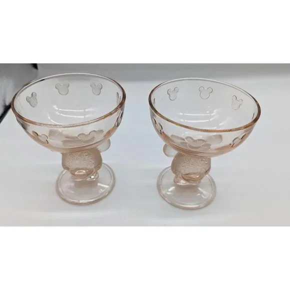 Vintage Rare Mickey Mouse Ice Cream Sundae Bowls cups Disney collectible - Picture 2 of 10